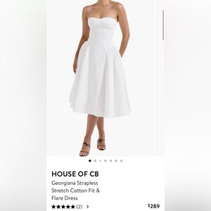💥SOLD💥House of CB Georgiana strapless white dresss
